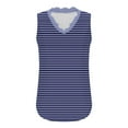 thumbnail image 6 of Summer Tank Tops Womens Striped Lace Trim V Neck Tunic Tee Shirts Dressy Casual Sleeveless Tanks Blouses (2XL, Blue), 6 of 7