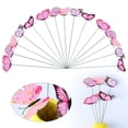 thumbnail image 2 of CoreLiving Pink Butterfly Garden Stakes, 12 Inch Decorative Plant Sticks for Floral Arrangements, Metal Outdoor Yard Decor and Party Ornaments, 24 Pack, 2 of 10