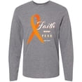 thumbnail image 3 of Inktastic Faith over Fear Leukemia Awareness with Orange Ribbon Long Sleeve T-Shirt, 3 of 5