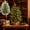 Green, variant on 2Pcs Pre-Lit Nordic Spruce Mini Artificial Christmas Tree with Burlap Base - Battery Operated LED Fir Tabletop Decor for Desk, Shelf, and Holiday Display