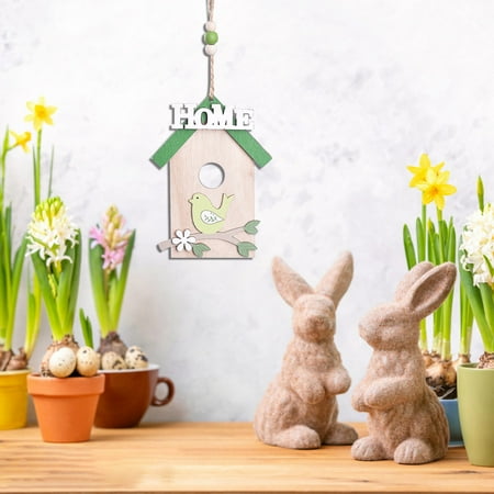 

JERDAR Wooden Letter Easter Bunny Decorative Letter Pendant HOME Letter Spring Pendant B