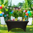 thumbnail image 3 of Costway 2Pcs 8ft Rectangulaire Spandex Nappe de Table Noir, 3 of 10