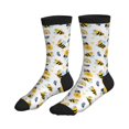 thumbnail image 4 of Crew Socks for Women Men, Bees And Rainbows  Moisture Running Athletic Football Striped Socks Cushion Tube Socks, 4 of 7