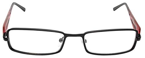 Calabria 845 Designer Women Rectangle Techno Reading Glasses with Hard Case 53mm
