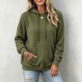 thumbnail image 3 of SYwaren Waffle Knit Hoodie for Women Long Sleeve Crewneck Sweatshirt Solid Color Tops, 3 of 7