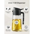thumbnail image 3 of 16 fl oz Glass Oil Sprayer – 2-in-1 Kitchen Oil Dispenser, Food Grade Oil Mister for Cooking, Salad, BBQ, Air Fryer (Black, Includes Stickers), 3 of 7