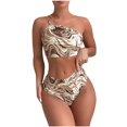thumbnail image 1 of Womens Two Piece Swimsuits One Shoulder Print Bathing Suit High Waisted Bikini Swimwear, 1 of 7