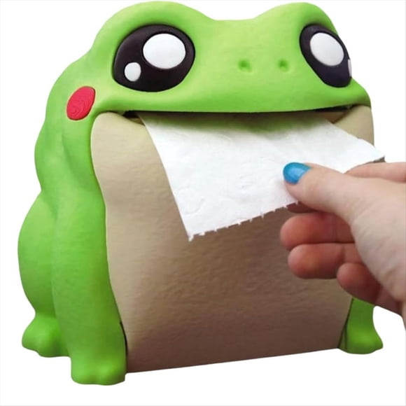 Dispensador de Inodoro, Toallero con Forma de Rana, Caja de Pañuelos con Diseño de Rana de Resina en 3D para Baño.