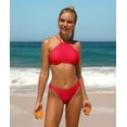 thumbnail image 4 of Charmo Womens Bikini Swimsuit Set Halter High Neck Cross Back Bathing Suit, 4 of 5