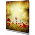 thumbnail image 2 of Red Poppies on Grunge Background - Floral Canvas Art Print, 2 of 3