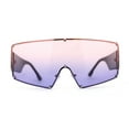 thumbnail image 2 of Oceanic Gradient Oversized Squared Shield Rimless Mob Sunglasses Gold Black Pink Purple, 2 of 4