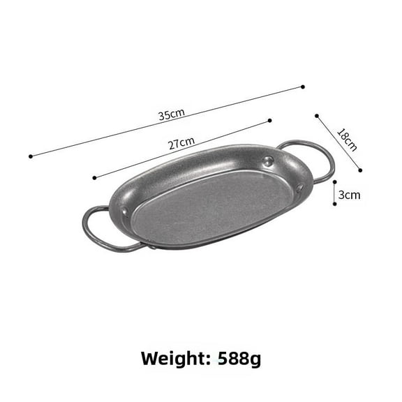 Vintage Stainless Steel Oval Seafood Platter Double Handle Serving Tray Antique