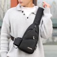 thumbnail image 4 of Moda Hombre Chest Bag Bandolera Puerto de Carga USB Daypack , Negro, Los 33x16x8cm Nuevo Negro-Tela Oxford Salvador Bolsas de moda para hombres, 4 of 8