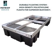 Patriot Docks Low-Profile Premium Floating Dock Section with Gray Poly Decking (D-32011)