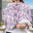 thumbnail image 3 of Renewold Stretchy Baby Car Seat Covers Carseat Canopy Baby Breastfeeding Stroller High Chair Shopping Cart Cover Nursing Scarf Infant Stroller Cover, Easter Rabbit Paw Daisy Violet, 3 of 7