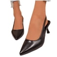 thumbnail image 3 of Xucatan Women's Slingback Kitten Heels, Pointed Toe Low Heel Pumps with Open Back Strap, Matte Leather Dressy Office Shoes, Versatile Solid Color Design for Spring Summer Daily Gift, 3 of 7
