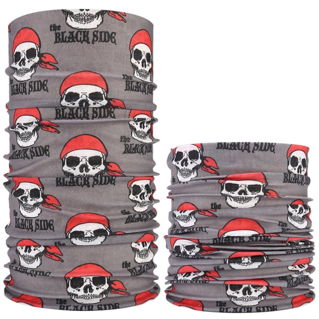 Máscara de montar con capucha mágica multifuncional sin costuras, cálida toalla con cara de calavera para Halloween