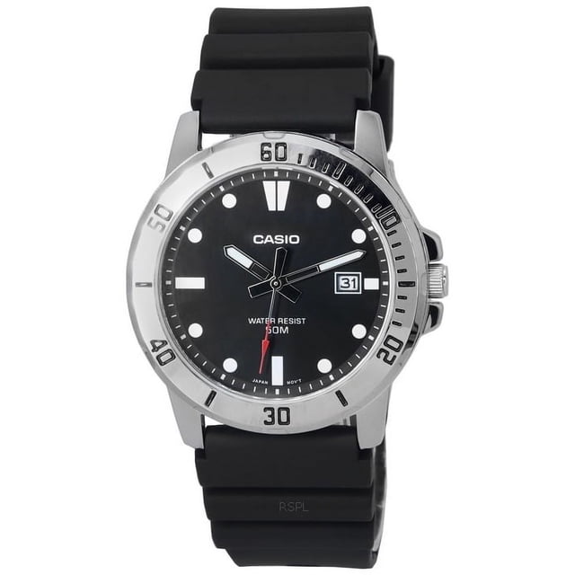 Casio Standard Analog Resin Strap Black Dial Quartz MTP-VD01-1E MTPVD01-1E Men's Watch