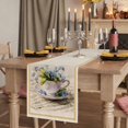 thumbnail image 2 of Table Runners 72 Inches Long Dress Scarves, Spring Blue Flowers Farmhouse Kitchen/Dining Table Runner, Coffee Tablerunners, Vintage Tea Cup Phrases Pastoral 18x72 Inch, 2 of 9