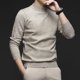 thumbnail image 3 of Otoño 2024 Nuevo suéter elástico ajustado de color sólido de cuello medio alto para hombres Camisa de fondo para jóvenes y de mediana edad, 3 of 5