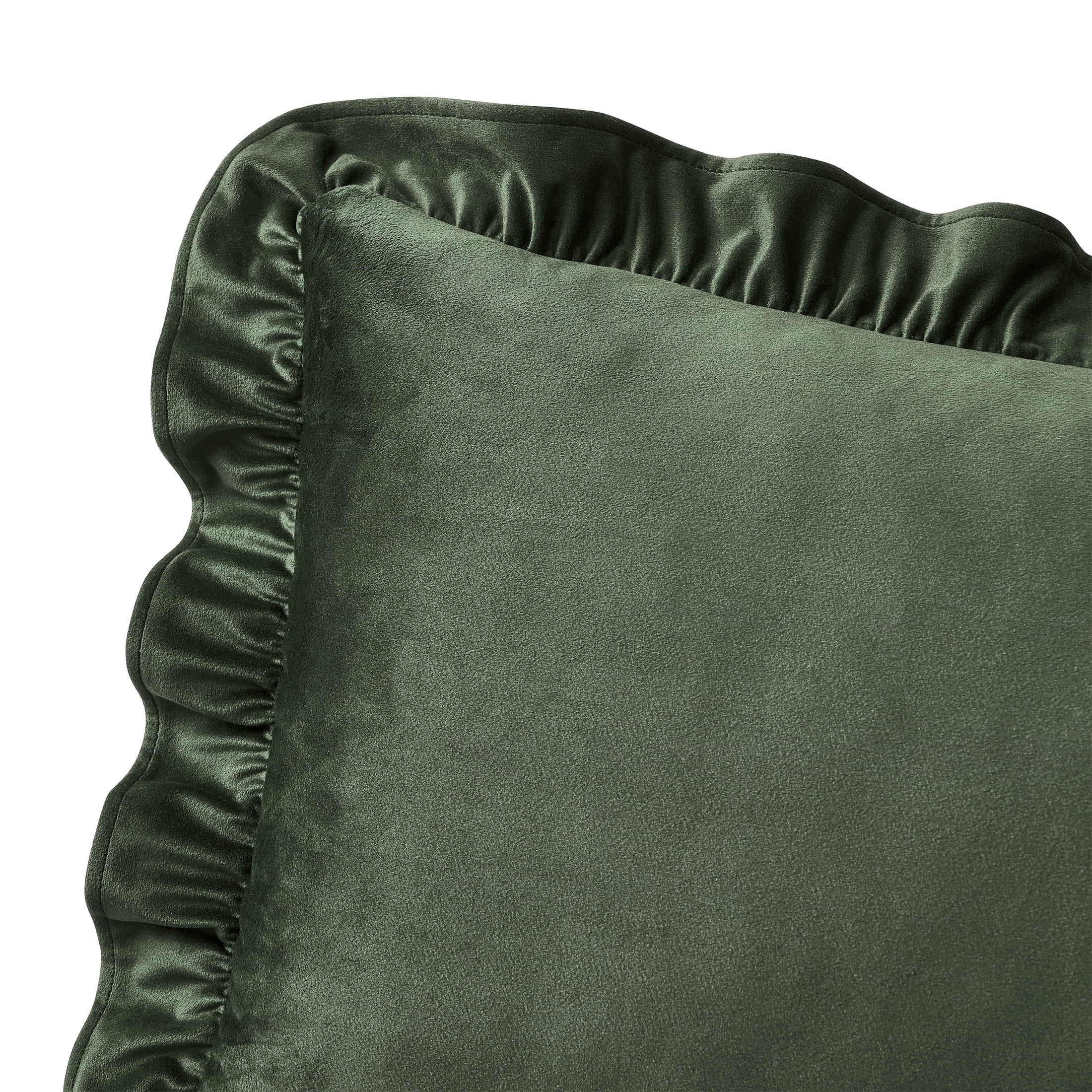 My Texas House 14" x 36" Green Ruffle Oblong Decorative Pillow
