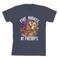 thumbnail image 3 of Five Nights at Freddy's Breaking Walls Boy's Navy Crew Neck Short Sleeve T-shirt-Medium, 3 of 5