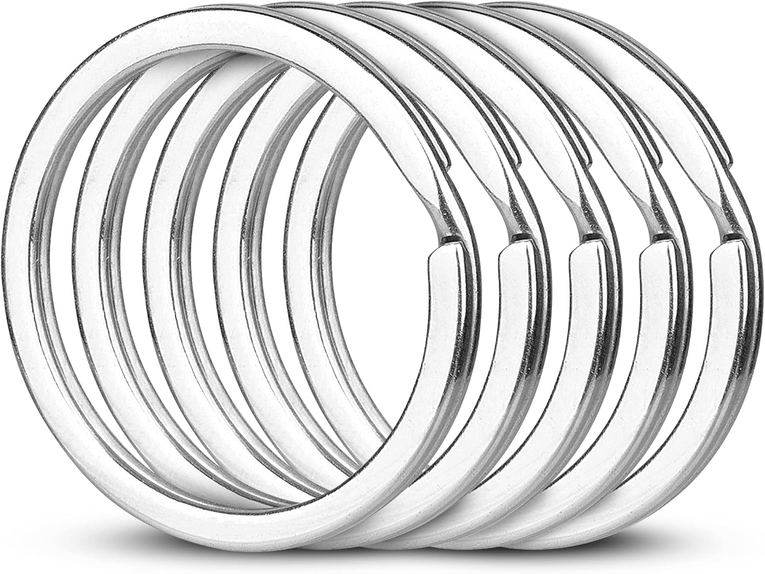 Marine Grade 316L Stainless Steel Keyrings, 5 Pack 25mm (1 Inch) Split Key Rings for Keychains, Car Keys, Diving & DIY Crafts, Corrosion Resistant Metal Key Rings