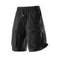 thumbnail image 2 of Sentmoon Shorts Mens Mens Workwear Shorts Solid Color Elastic Waist Drawstring Pocket Design Casual Sport Utility Short Pants Lightweight Breathable for Outdoor and Daily Wear S-5XL, 2 of 8