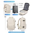 thumbnail image 3 of Mochila de viaje VGCUB grande de 40 litros para ordenador portátil de 17 pulgadas, color beige, 3 of 9