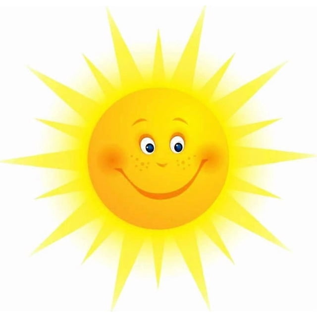 Smiling Sun Wall Sticker Wall Decal Sun Wallpaper for Kindergarten Home Kids Children Room Wall Decorations