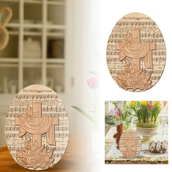 Wooden Easter Egg Home Unique Centerpiece Table Decorations Catholic Easter Sunday For Tiered Tray Shelf Desk 1998 Christmas Ornament Christmas Decorations Trees Snowflake Ornament Small Ornament