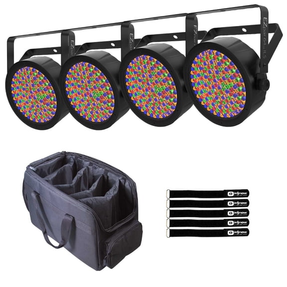 Chauvet DJ EZpar 64 RGBA ILS Battery Powered RGBA LED Par 4-Pack with Bag Package