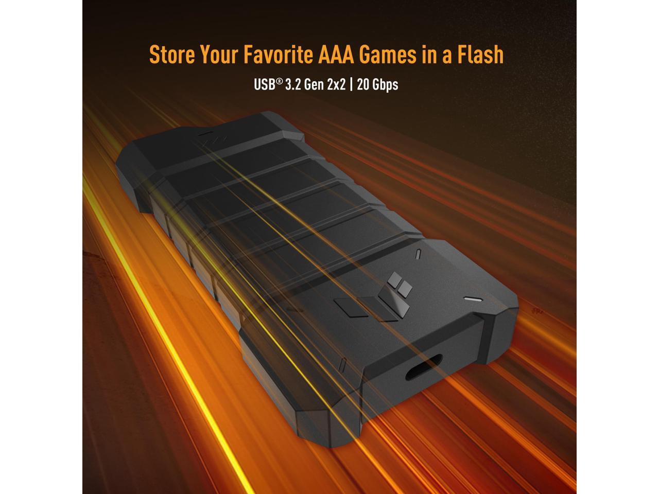 ASUS 90DD02X0B08000 TUF Gaming Dual M.2 USB C Portable SSD Enclosure