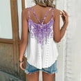 thumbnail image 5 of Spaghetti Straps Cami Top For Women Flower Print Sleeveless T-Shirt Womens Sexy Pleated Tank Top Crew Neck Casual Comfortable T Shirt Women's 2024 Summer Tops, 5 of 5