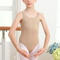 thumbnail image 2 of ZACPNCV Girls Long Sleeve Ballet Leotards One Piece Gymnatics Dance Kids Stretch Gymnastics Bodysuit Ballet Outfits Beige 4-7 Years, 2 of 9