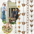 thumbnail image 5 of Rain Gutter Drain Rainwater Chains, Rainwater Diverter ,Functional Garden Rainwater Catcher Rain Chains for Garden Yard Gazebos Heart, 5 of 8