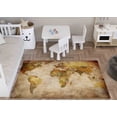 thumbnail image 3 of Map Rug, World Map Rugs, Kitchen Rug, Large World Map Rugs, Luxury Rug, Area Rugs, Modern Rugs, World Atlas Rug, Small Rug, Brown Rug, 2'x3' - 60x90 cm, 3 of 8