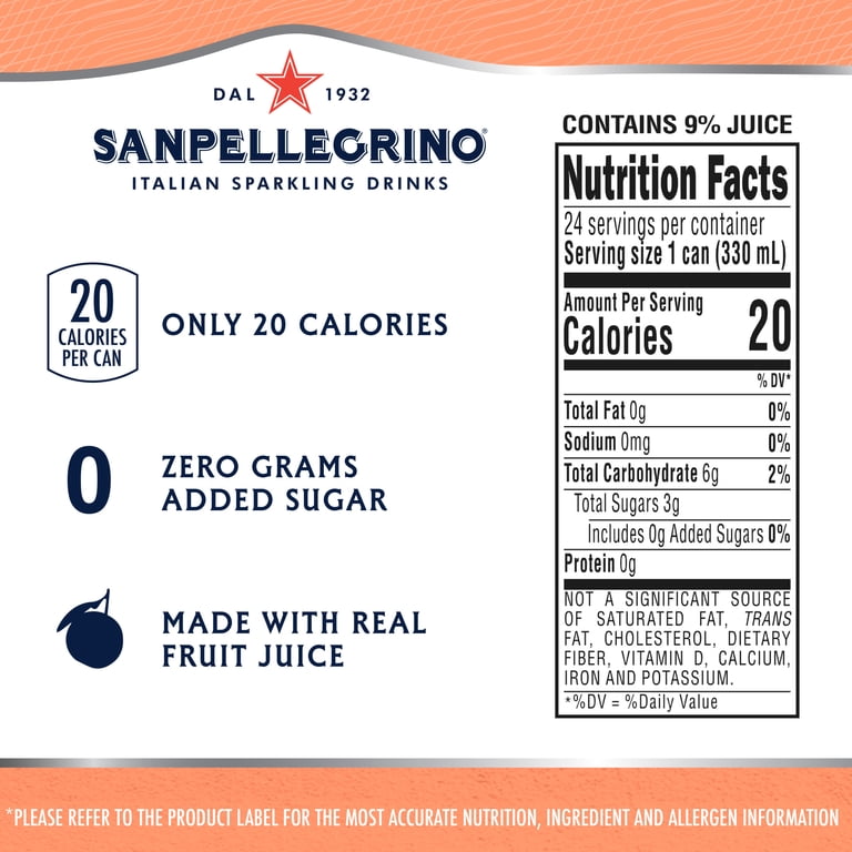 Sanpellegrino Soda Italiana Peach & Clementine, 11.15 fl oz, 24 Pack photo 6