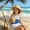 czb# Blue79, variant on CUZIBR One-Piece Swimsuit For Girls Adjustable Strap Front Cross Ruched Floral Print Cut Out Bodysuit With Cover Up Skirts Youth Swimwear Tropical Bathing Suit Cozy Beachwear,Black,9-10 Years