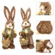 thumbnail image 5 of Figuritas de conejito tejidas de paja de Pascua, estatuas de conejo, decoraciones para el hogar, 2 uds., 5 of 6