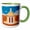 Green/White, variant on 3drose, Colorful Buildings, Architecture in Capital City Willemstad, Curacao., 11oz Two-tone Blue Mug