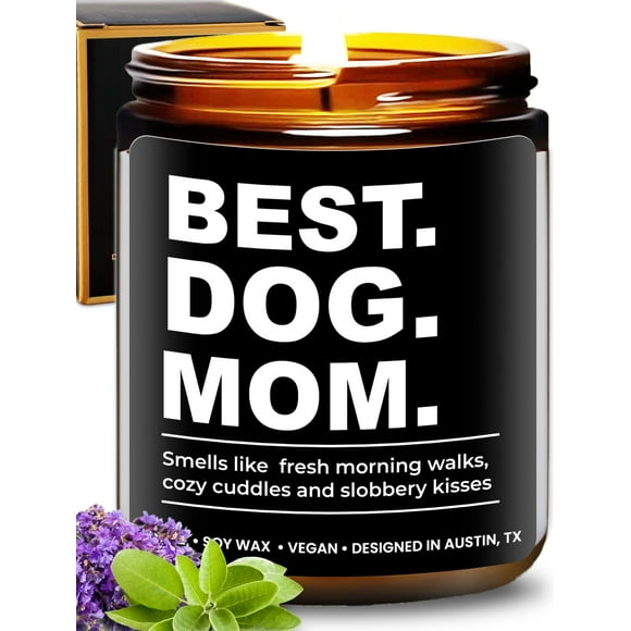 Candle Rosa Vila Best Dog Mom, aroma a lavanda y salvia, 255 g