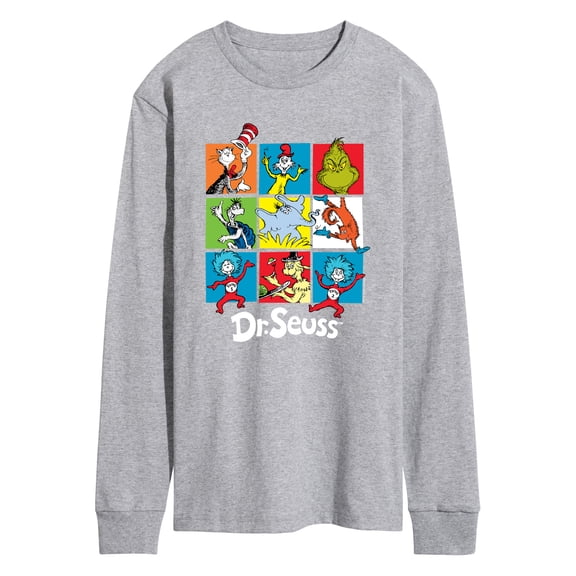 Dr. Seuss - Character Grid - Men's Long Sleeve Graphic T-Shirt