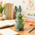 thumbnail image 3 of 2PCS Easter Decoration Sparkling Foam Bunny Figurine with Bow tie 8.6" Glitter Rabbit Tabletop Ornament for Easter Centerpieces Spring Home Office Table Decor, 3 of 7