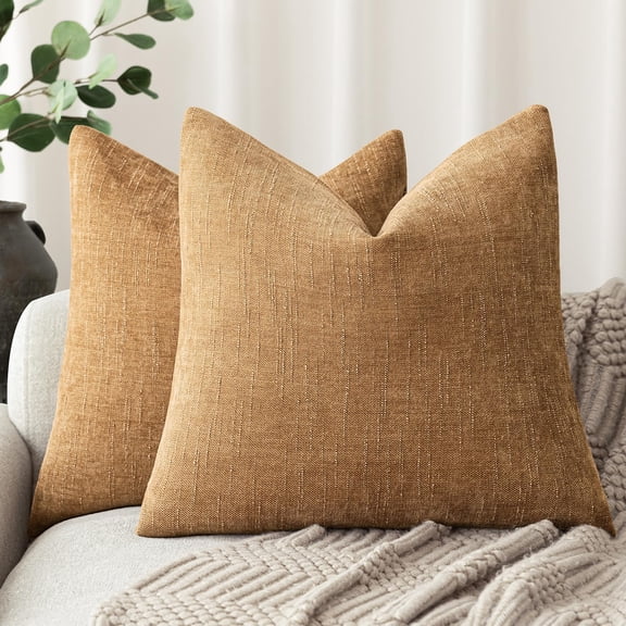 Pack of 2 Textured Chenille Throw Pillow Covers Square Accent Cushion Covers Neutral Farmhouse Lumbar Pillow Cases for Couch Sofa Bedroom 12x20 Inch Sage Green