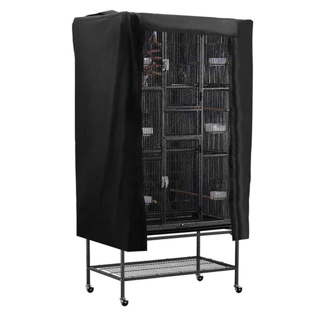 Funda para jaula de pájaros, transpirable, a prueba de polvo, funda para dormir, accesorio de sombreado, tela para pájaros animales (negro) ER