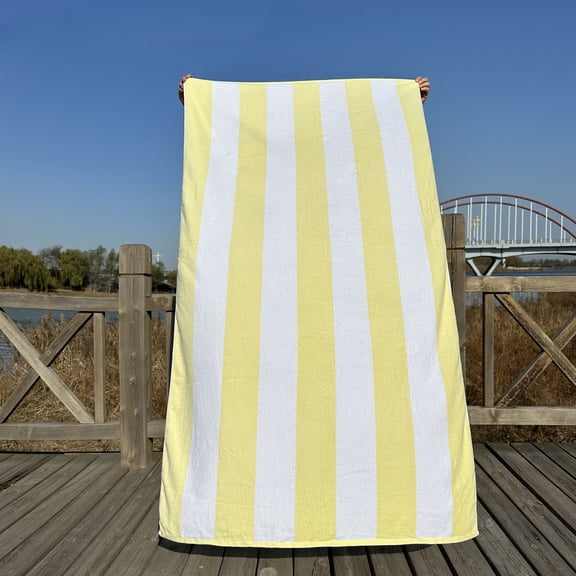 Beach Towel Color Stripes Yarn-Dyed Thickened Absorbent Adult Cotton Large Bath Towel 100 * 180cm