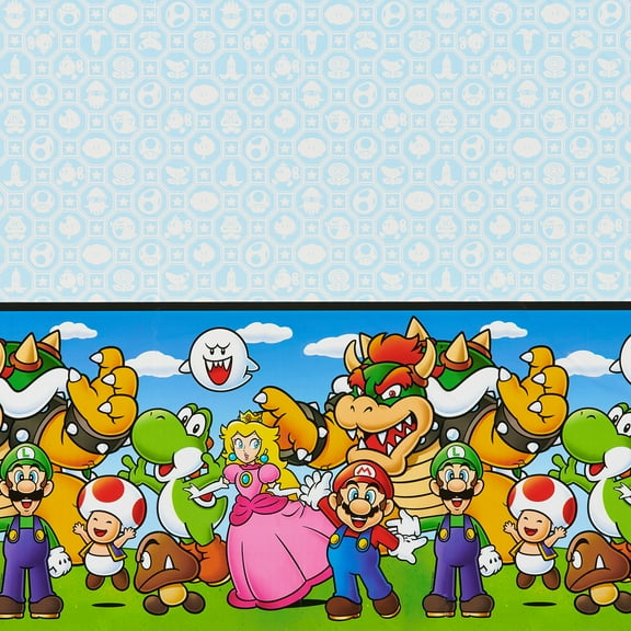Super Mario Plastic Table Cover, 54" x 96"