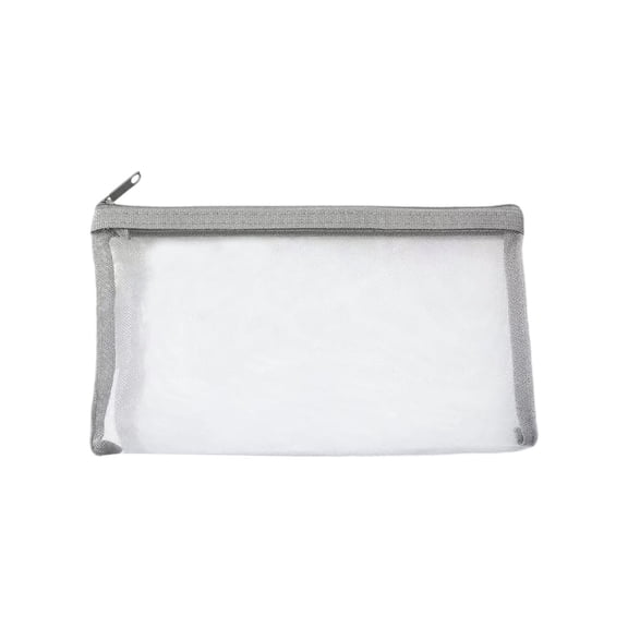 Clear Mesh Zipper Pouch, Soft Translucent, Foldable Multi-Color, 7.9 x 4.7 Inches, for Travel Accessories and Desktop Tidying