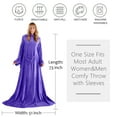 thumbnail image 5 of Tirrinia Wearable Fleece Blanket with Sleeves for Adult Women Men, Super Soft Comfy Plush TV Blanket Throw Wrap Cover for Lounge Couch Reading Watching TV 73" x 51" Purple, 5 of 6
